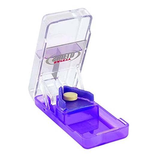 EZY DOSE Ezy Dose Pill Cutter with Safety Shield ¦Safely Cut Pills and Vitamins ¦Pill Splitter , Colors may vary