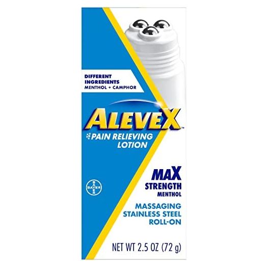 AleveX™ Pain Relieving Lotion with Rollerball, Powerful & Long-Lasting Targeted Pain Relief with Deep Pressure Massage Applicator, 2.5oz Rollerball