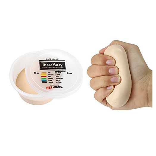 CanDo Theraputty Plus Hand Exercise Putty for Rehabilitation, Exercises, Hand Thearpy, Occupational Therapy, Hand Strengthening, Improve Motor Skills, Stress Relief 2-ounce XX-SOFT