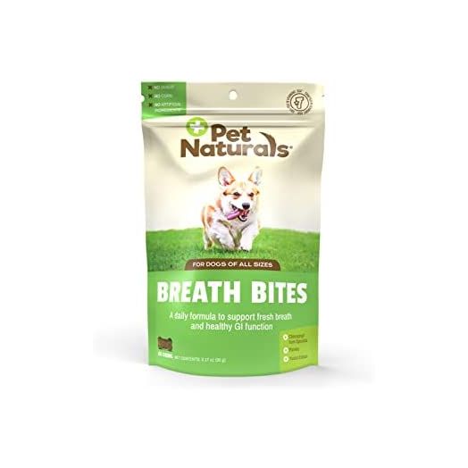 Pet Naturals Breath Bites for Dogs, 60 Chews - Fresh Breath, Healthy GI Support and Dental Health
