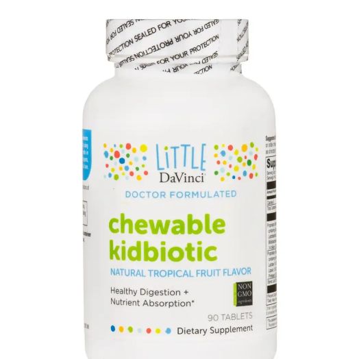 Little DaVinci Chewable Kidbiotic, Natural Tropical Fruit Flavor - 90 Tablets