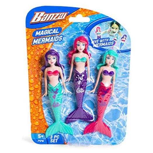 Fun Stuff Banzai Spring and Summer 3 Piece Magical Mermaid Dolls, in Assorted Colors