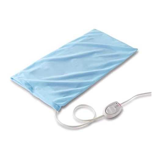 Sunbeam Heating Pad for Back, Neck, and Shoulder Pain Relief with Sponge for Moist Heating Option, Extra Large 12 x 24", Blue