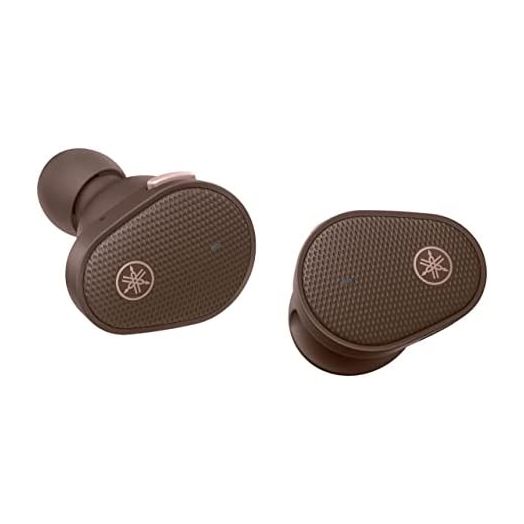 Yamaha TW-E5B True Wireless Earbuds, Bluetooth Headphones, Premium Sound, CVC Clear Voice Capture, Ambient Sound, IPX5 Water Resistant for Sport (Brown)