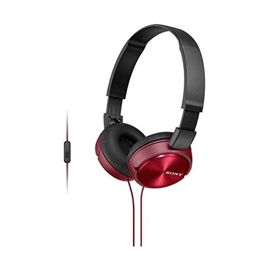 Sony Foldable Headphones with Smartphone Mic and Control - Metallic Red