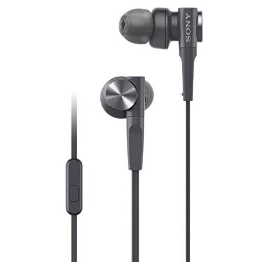 Sony MDRXB55AP Wired Extra Bass Earbud Headphones/Headset with Mic for Phone Call, Black