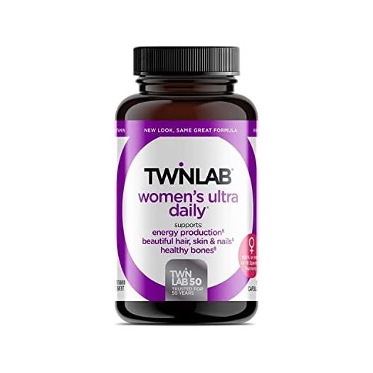 Twinlab Women's Ultra Daily Multivitamin | 120 Capsules| Dietary Supplement Supports Energy Production and Promotes Healthy Hair, Nails and Skin