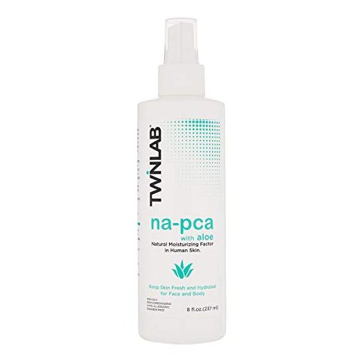 Twinlab Na-PCA Spray with Aloe Vera - Moisturizing Body Lotion for Dry Skin - Anti Aging Face Moisturizer for Women and Men - NaPCA Moisture Mist Facial Moisturizer with Aloe Vera & Eucalyptus Oil 8oz