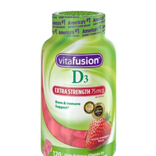 Vitafusion Extra Strength Vitamin D3, Natural Strawberry Flavor - 120 Gummies