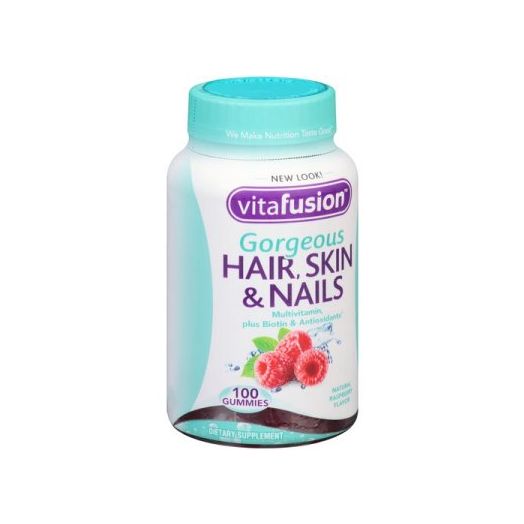Vitafusion Gorgeous Adult Hair, Skin & Nails Multivitamin Gummies, Raspberry, 100 Ct