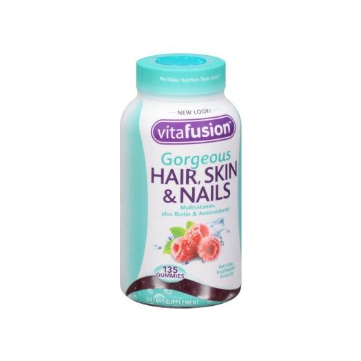 Vitafusion Gorgeous Adult Hair, Skin & Nails Multivitamin Gummies, Raspberry, 135 Ct