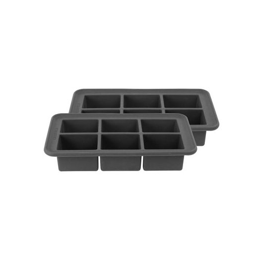 Casabella Big Cube Ice Trays, Set/2, Dark Grey