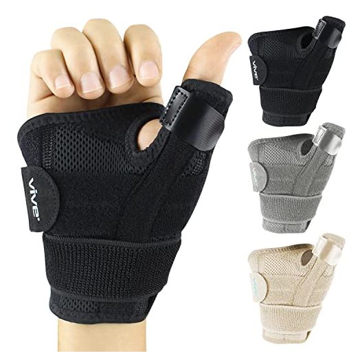 Vive Arthritis Thumb Splint - Spica Support Brace for Right and Left Hand - CMC Osteoarthritis Restriction for Pain, Sprains, Strains, Carpal Tunnel & Trigger Finger - Immobilizer Wrist Strap