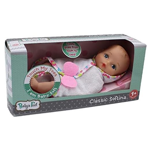 Baby's First Doll, Bathtime with Baby Softina, Machine Washable Doll, Lifelike Features, for Ages 1+