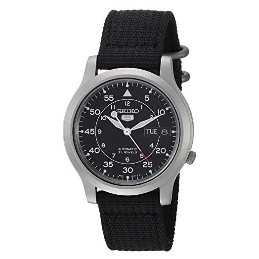 SEIKO Men's SNK809 SEIKO 5 Automatic Stainless Steel Watch with Black Canvas Strap