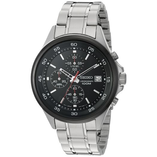 Seiko Quartz Stainless Steel Dress Watch, Color:Silver-Toned (Model: SKS491)