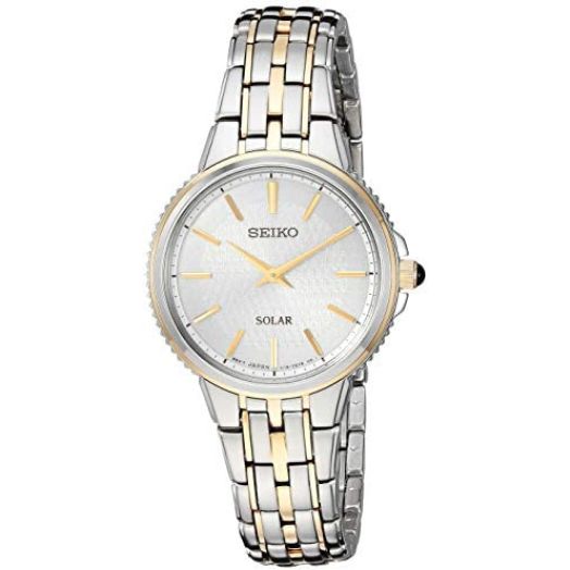 Seiko Women's Ladies Dress Stainless Steel Japanese-Quartz Watch with Stainless-Steel Strap, Two Tone, 13.75 (Model: SUP394)