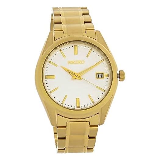 Seiko Men's Essentials Steel Two Tone Japanese Quartz With Gold Strap (Model: SUR314)