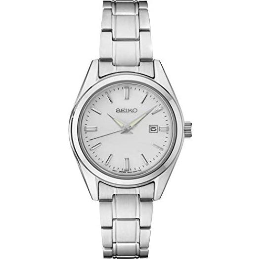 Seiko Women's Essentials Japanese Quartz With Stainless Steel Strap, Silver (Model: SUR633)