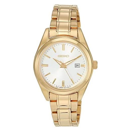 Seiko Women's Essentials Japanese Quartz With Gold Tone Strap (Model: SUR632)