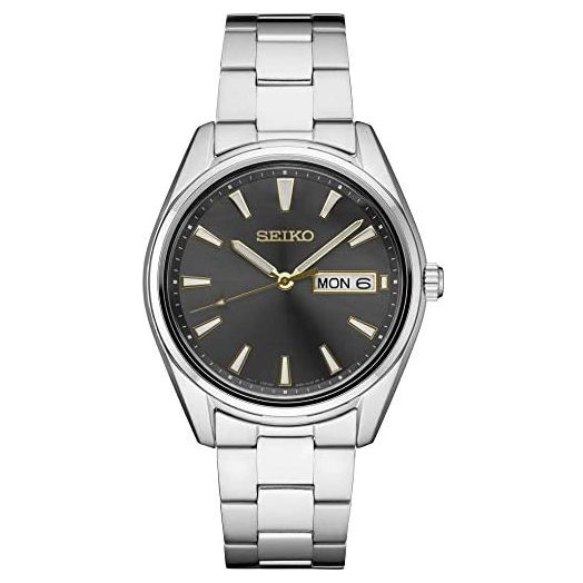 Seiko Men Quartz Dress Watch with Stainless Steel Strap, Silver, 20 (Model: SUR343)