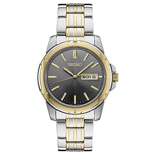 Seiko Men's Japanese Quartz Dress Watch with Stainless Steel Strap, Silver, 10 (Model: SUR356)