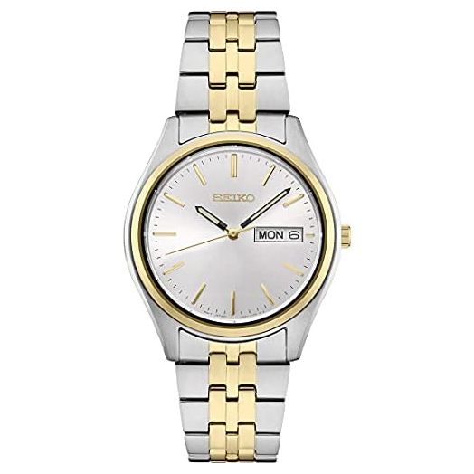 Seiko Men's Japanese Quartz Dress Watch with Stainless Steel Strap, Silver, 10 (Model: SUR430)