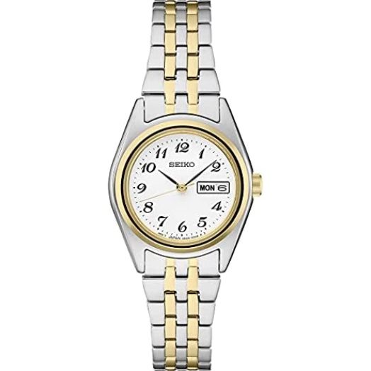 Seiko Women's Titanium Japanese Quartz Dress Watch with Stainless Steel Strap, Silver, 5 (Model: SUR438)