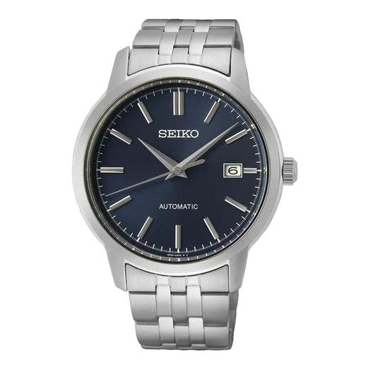 SEIKO Men's Blue Dial Silver Stainless Steel Band Automatic Watch