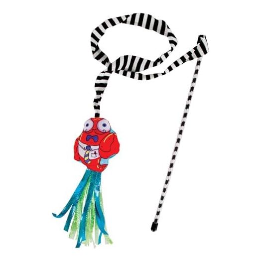 Fat Cat Crawdaddy Cat Wand Stuffed with 100% Organic Catnip Interactive Cat Toy