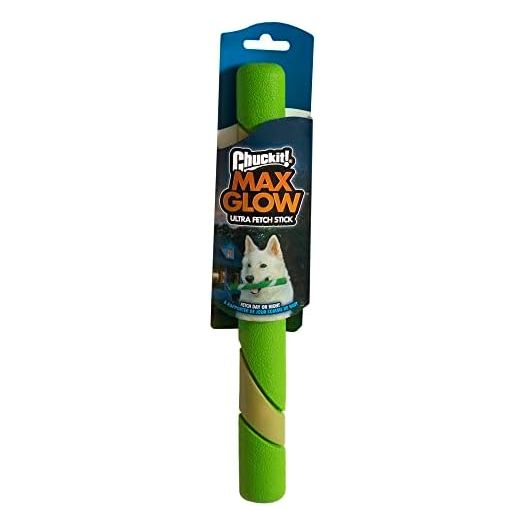 Chuckit! Max Glow Ultra Fetch Stick Outdoor Dog Toy, 12 Inches, for All Breed Sizes