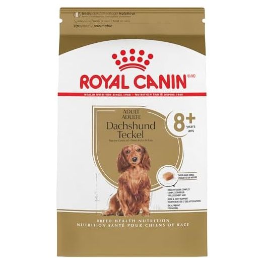 Royal Canin Breed Health Nutrition Dachshund Teckel 8+ Adult Dry Dog Food, 3 lb bag