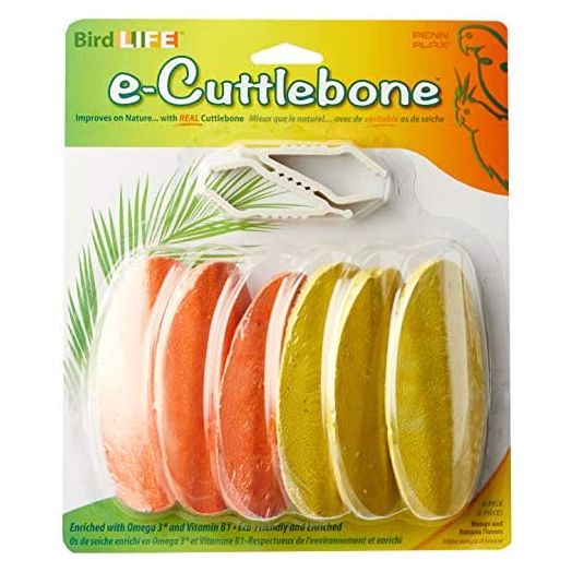 Penn-Plax Bird Life E2 Natural Cuttlebone, Mango and Banana (6 Bones Per Package), 6 Pack (BA658)