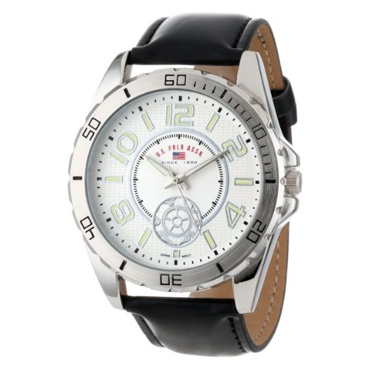 U.S. Polo Assn. Classic Men's US5159 Black Synthetic Leather Strap Watch