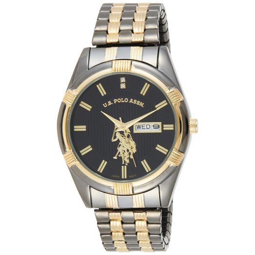 U.S. Polo Assn. Classic Men's USC80047 Two-Tone Watch Black-Dial Watch
