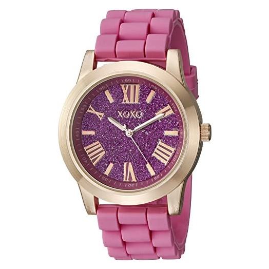 XOXO Women's XO8086 Rose Gold-Tone and Pink Watch