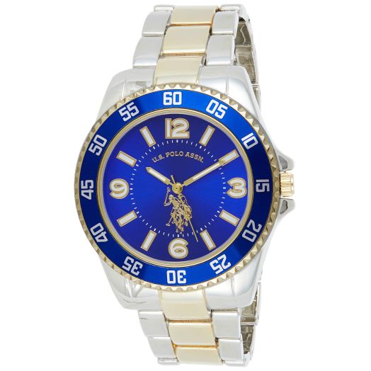 U.S. Polo Assn. Men's Two-Toned, Royal Blue Dial, Automatic Quartz Metal/Alloy Fold-Over-Clasp Watch - USC80514