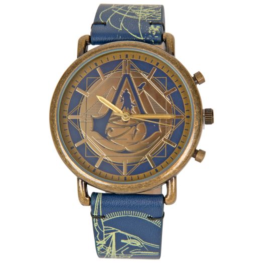 Accutime Mens Assassin Creed Analog Quartz Wrist Watch with Small Face, Gold Accents for Male, Adult (ASC5009AZ)