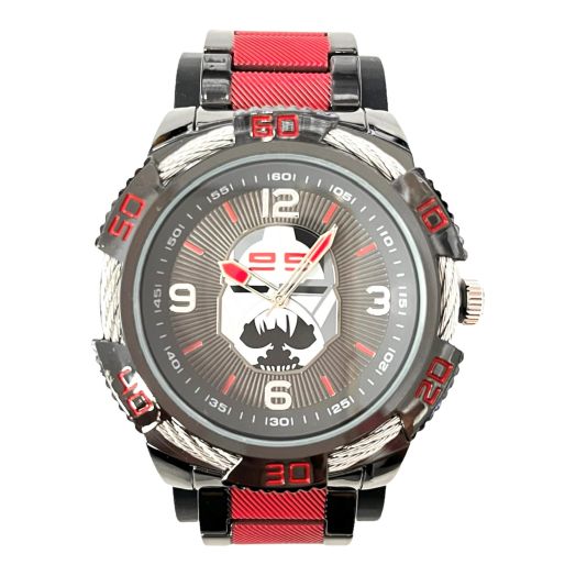 Accutime Men's Disney Lucas Film Star Wars: The Bad Batch Gun Metal Analog Quartz Wrist Watch with Red Accents for Male, Adults (Model: BAD8017AZ)