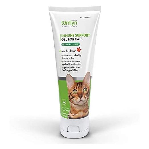 Tomlyn Immune Support Daily L-Lysine Supplement, Maple-Flavored Lysine Gel for Cats and Kittens, 3.5oz