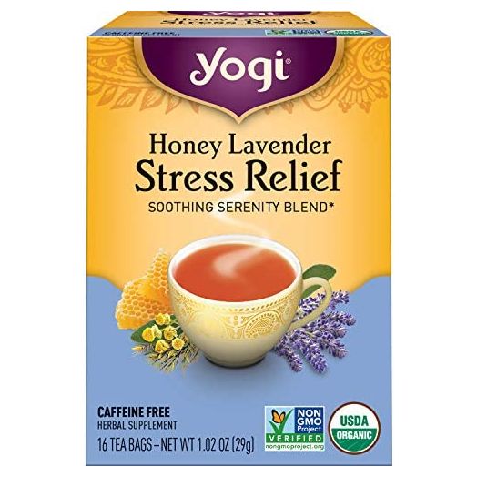 Yogi Tea - Honey Lavender Stress Relief (6 Pack) - Soothing Serenity Blend with Lavender, Chamomile, and Peppermint - Caffeine Free - 96 Organic Herbal Tea Bags