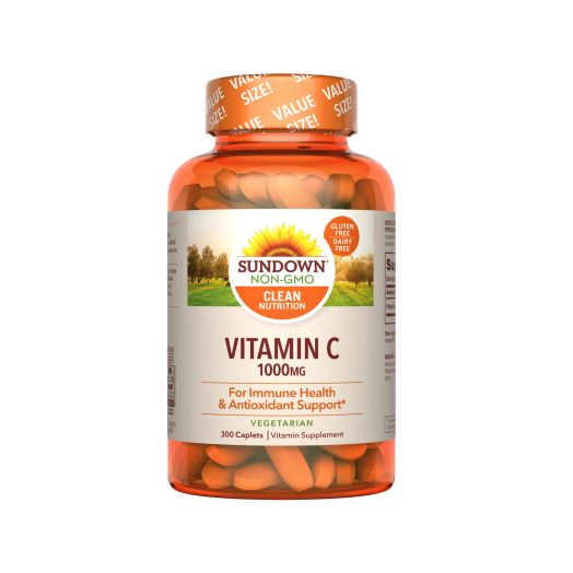 Sundown Naturals Vitamin C 1000 mg Ascorbic Acid, 300 Caplets