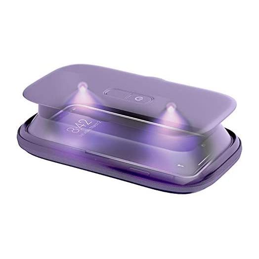 HoMedics UV Clean Phone Sanitizer, UV Light Sanitizer, Fast Germ Sanitizer for Cell Phone, Makeup Tools, Credit Cards, Keys, Glasses, Kills 99.9% of Bacteria & Viruses, Purple