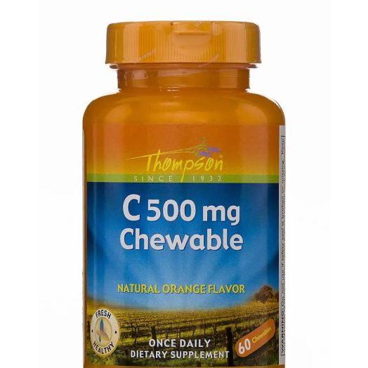 Thompson Vitamin C 500 mg Chewable (Natural Orange Flavor) - 60 Chewables