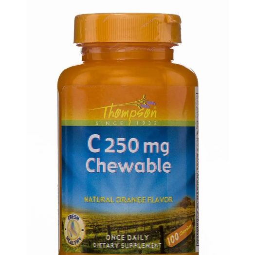 Thompson Vitamin C 250 mg Chewable (Natural Orange Flavor) - 100 Chewables