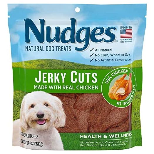 Nudges Health and Wellness Chicken Jerky Dog Treats, 16 oz