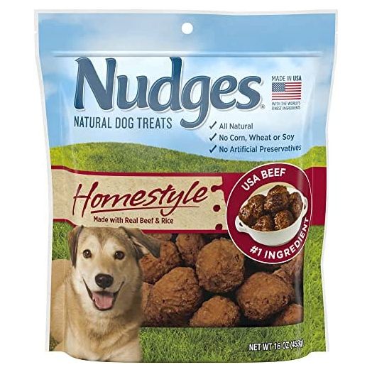 Nudges Natural Dog Treats Homestyle Made with Real Beef and Rice, 16 oz