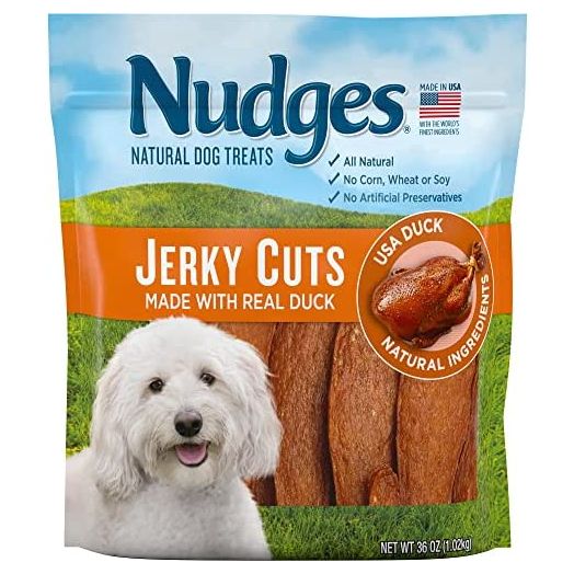Nudges Natural Dog Treats Jerky Cuts Made with Real Duck