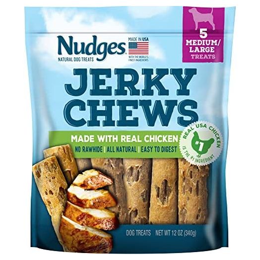 Nudges Natural Dog Treats Jerky Chews Made with Real Chicken