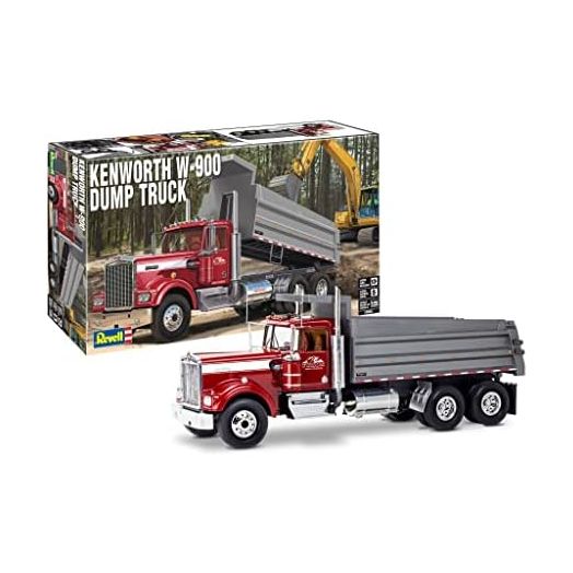 Revell 12628 Kenworth W-900 Dump Truck 1:25 Scale 265-Piece Skill Level 5 Model Building Kit White